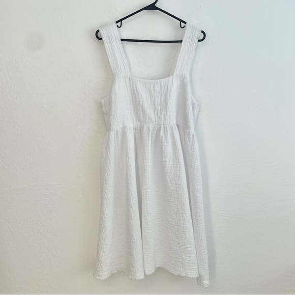 Natural Life-  White Gauze Textured Midi Sundress- L - Picture 10 of 14